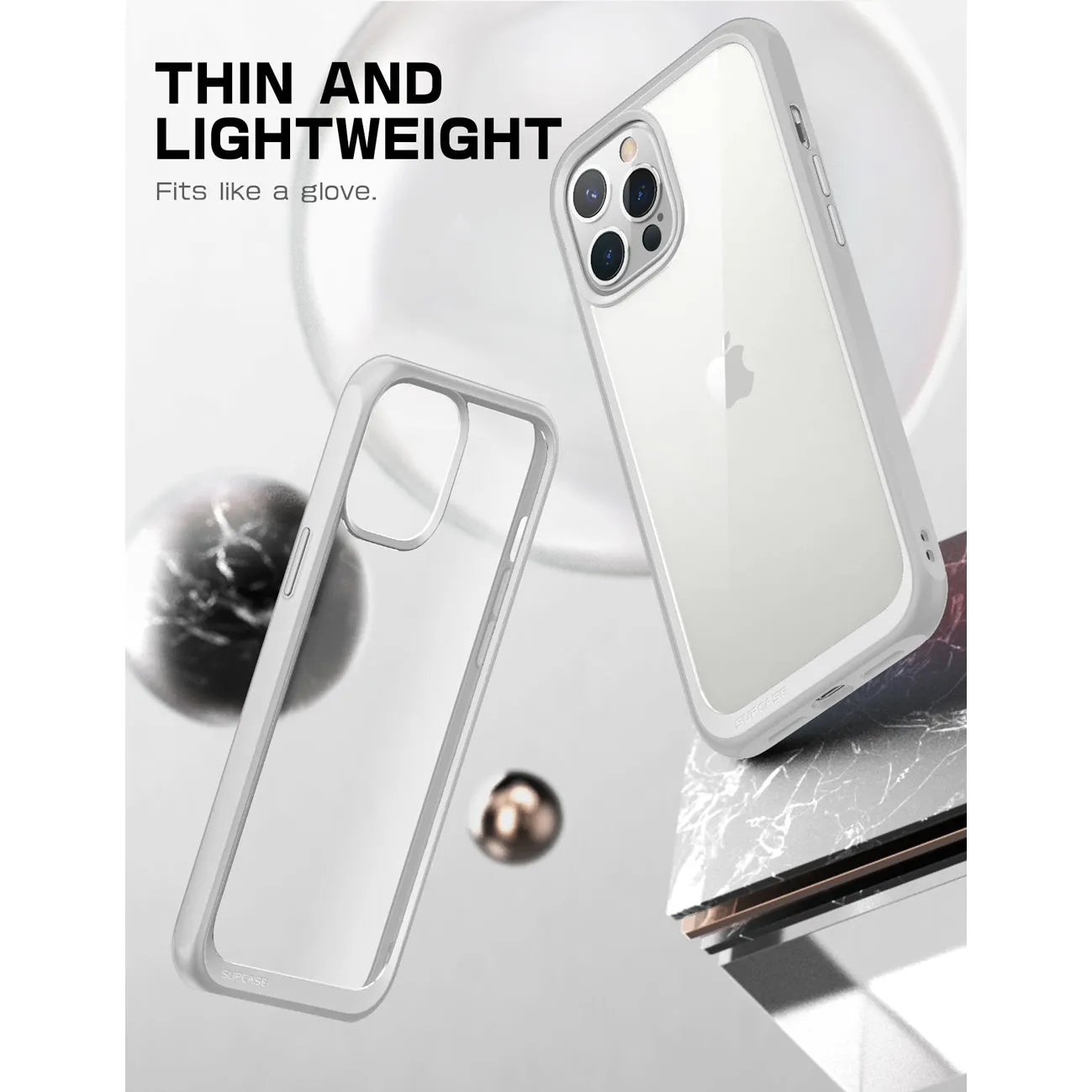 Editors Choice iPhone 13 Pro Max 6.7 inch Unicorn Beetle Style Slim Clear Case-Gray  Limited Stock!
