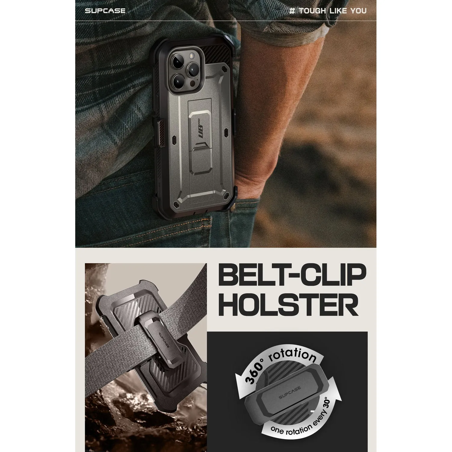 Editors Choice iPhone 15 Pro Max 6.7 inch Unicorn Beetle PRO Rugged Case-Titan Gray  Limited Release!
