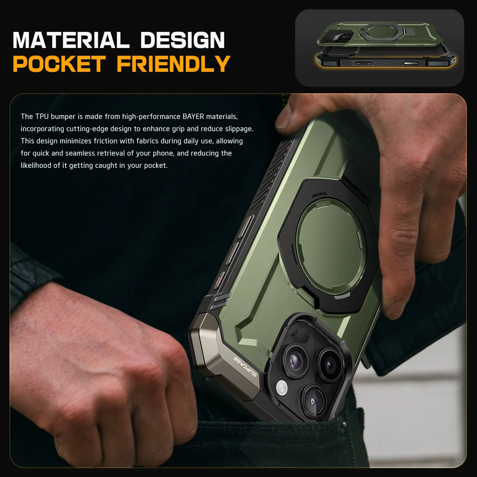 Editors Choice iPhone 16 Pro 6.3 inch UB Grip MagSafe Camera Control Button Phone Case-Dark Green  Almost Sold Out!
