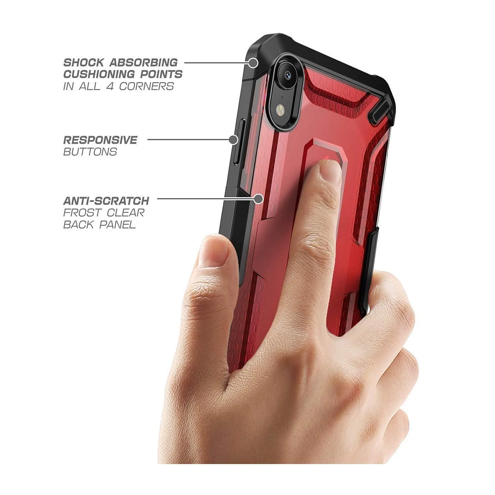 Editors Choice iPhone XR Unicorn Beetle Hybrid Bumper Case-Red  Last Chance!