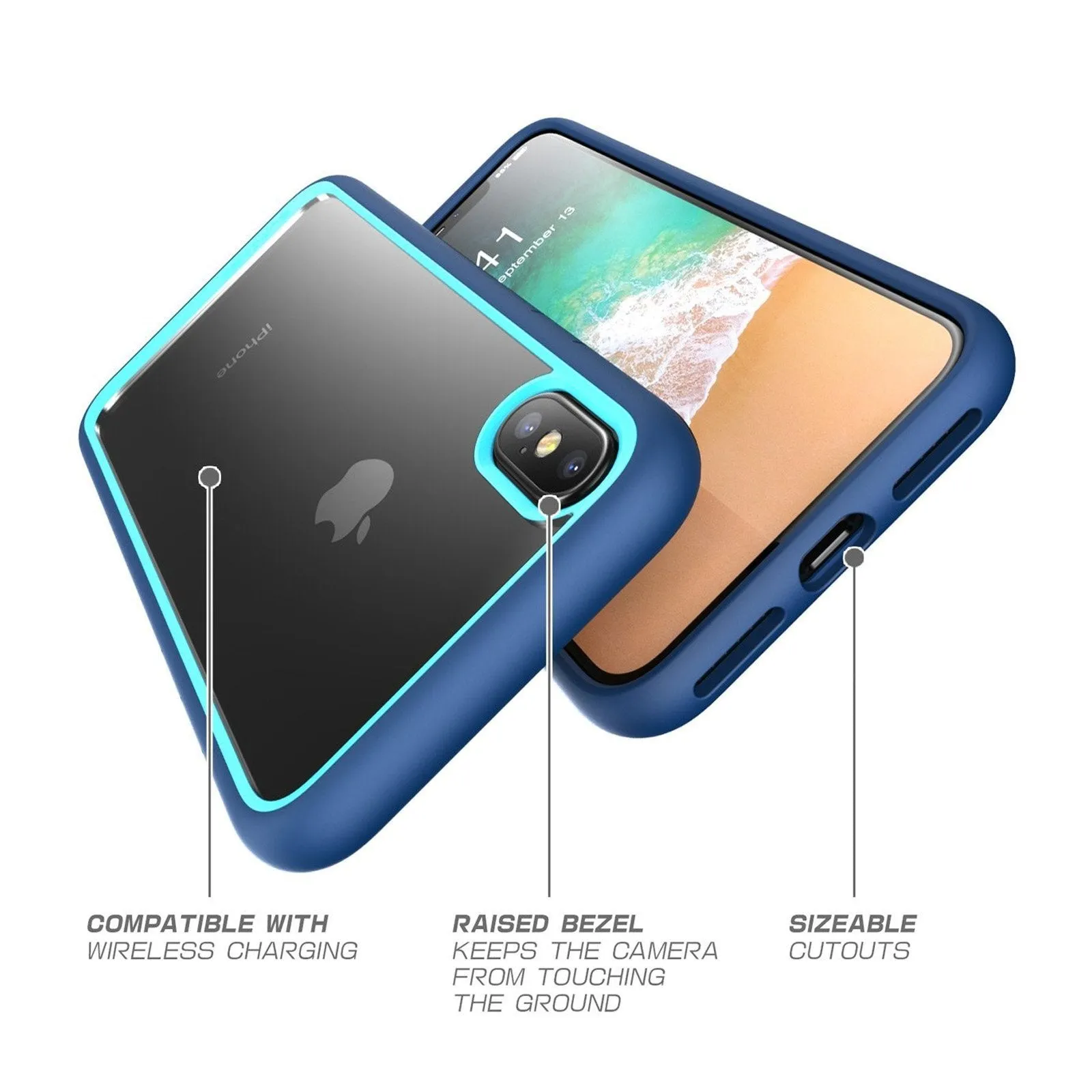 Editors Choice iPhone XS Max Unicorn Beetle Style Slim Clear Case-Blue  Ends Soon!