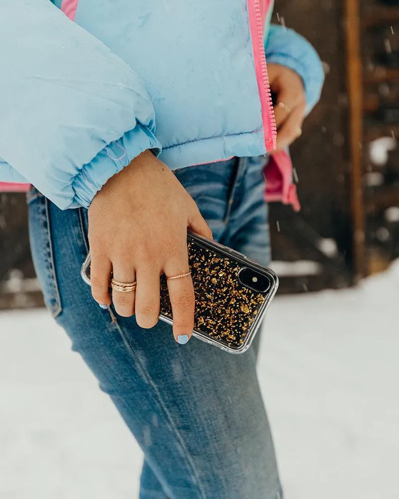 Editors Choice Morning Sparkle | Rose and Gold Flaked Clear Case  Today Only!