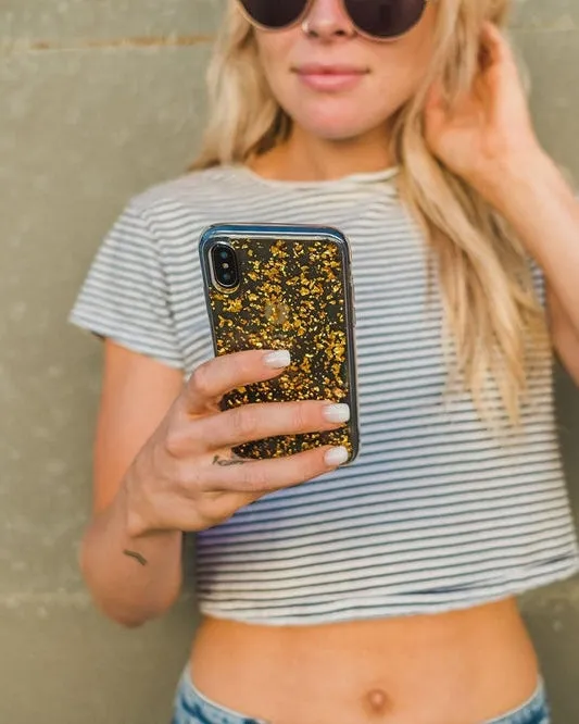 Editors Choice Morning Sparkle | Rose and Gold Flaked Clear Case  Today Only!