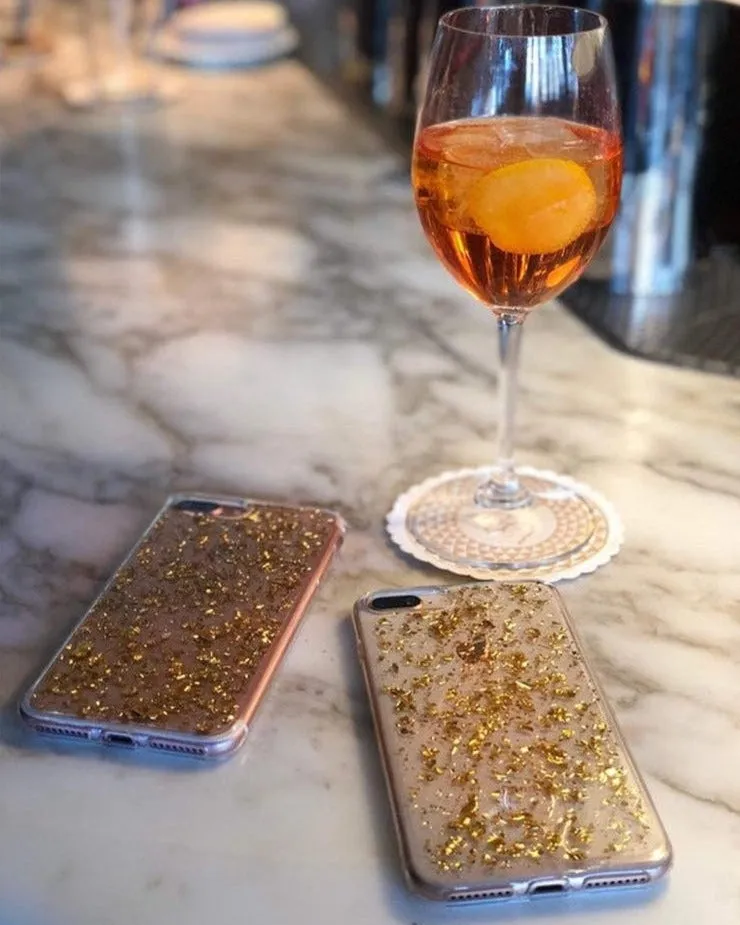 Editors Choice Morning Sparkle | Rose and Gold Flaked Clear Case  Today Only!