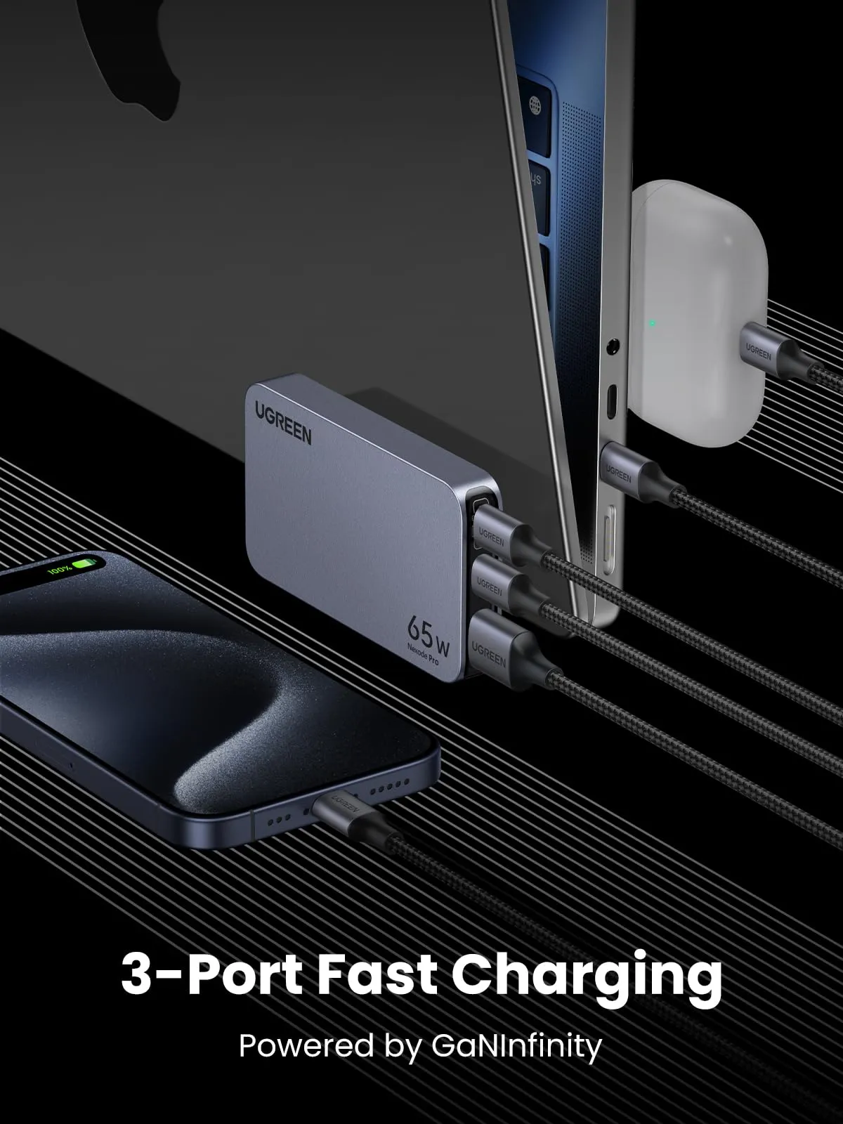 Editors Choice Nexode Pro 65W Ultra Slim iPhone Charger with 6.6FT 100W USB C Cable 2 Pack  Going Fast!