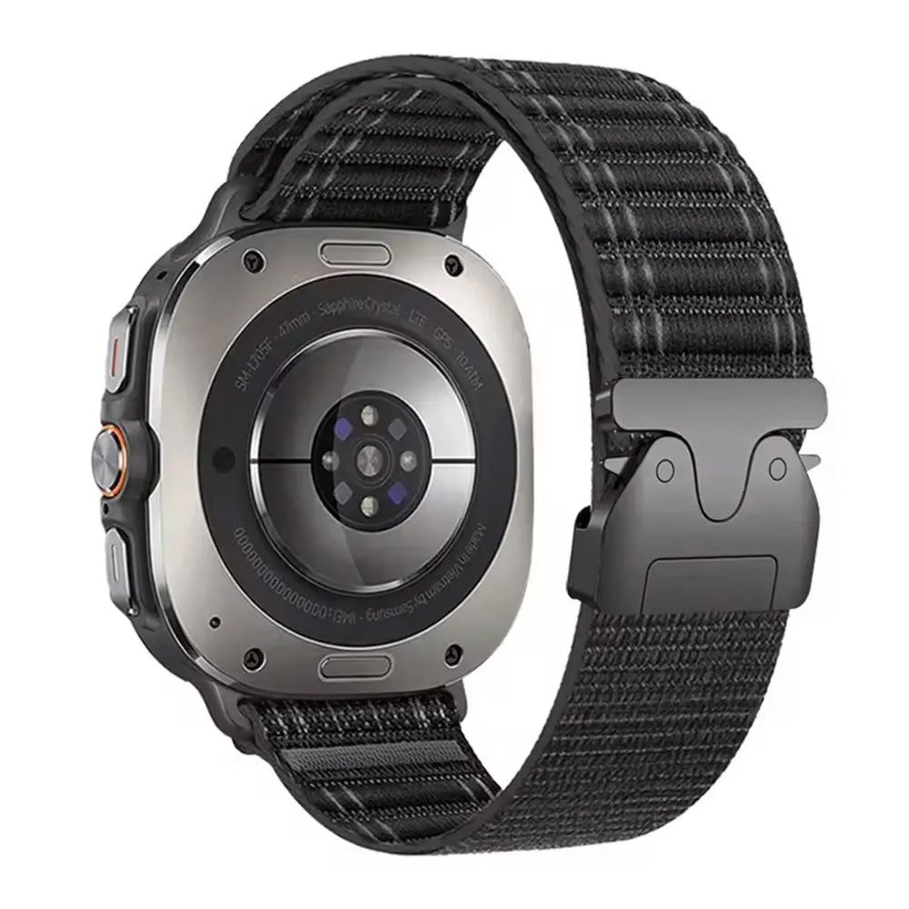 Editors Choice Samsung Galaxy Watch Ultra Wave Nylon Strap with P-buckle (Black)  Almost Gone!