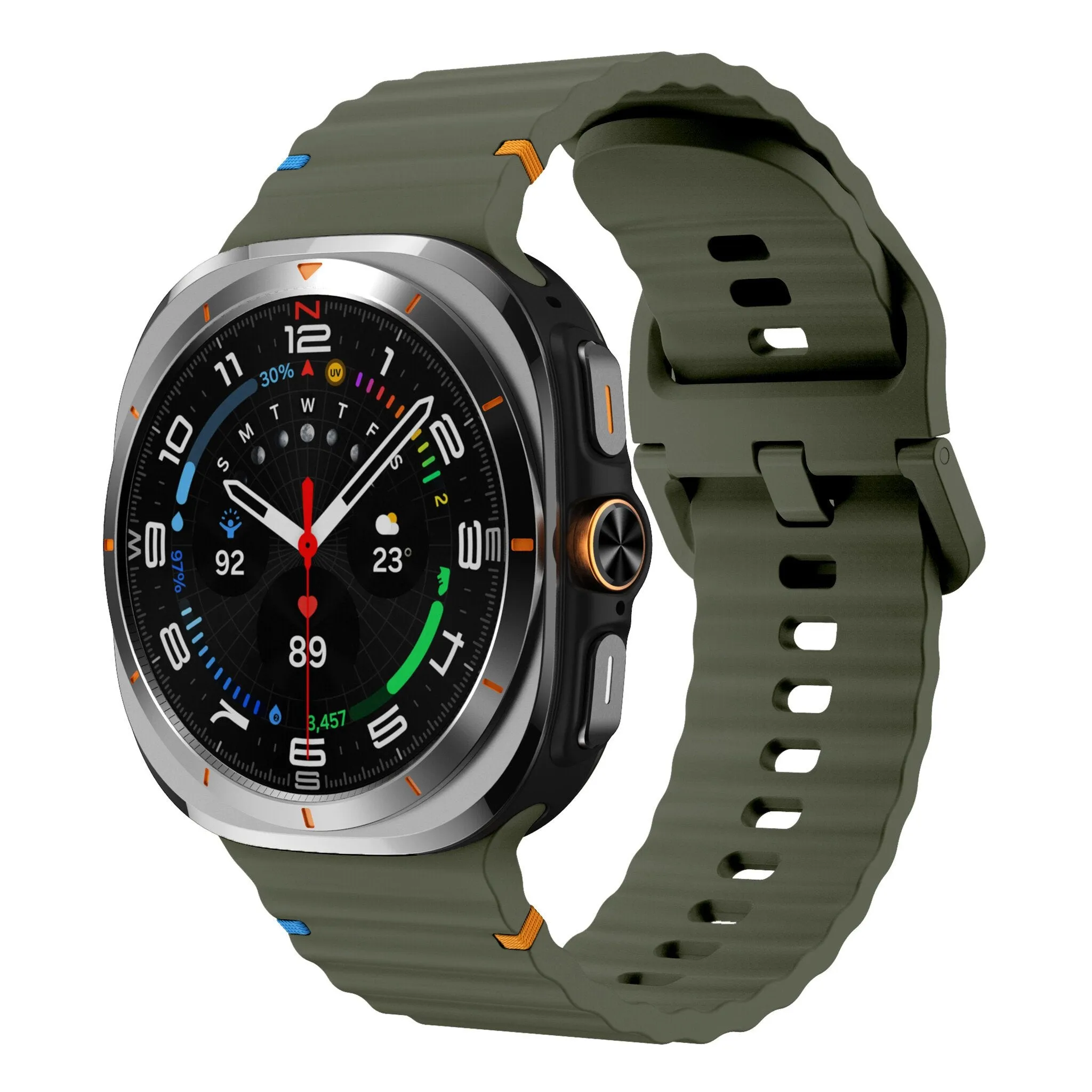 Editors Choice Samsung Galaxy Watch Ultra Wave Silicone Strap (legergroen)  Stylish & Comfortable