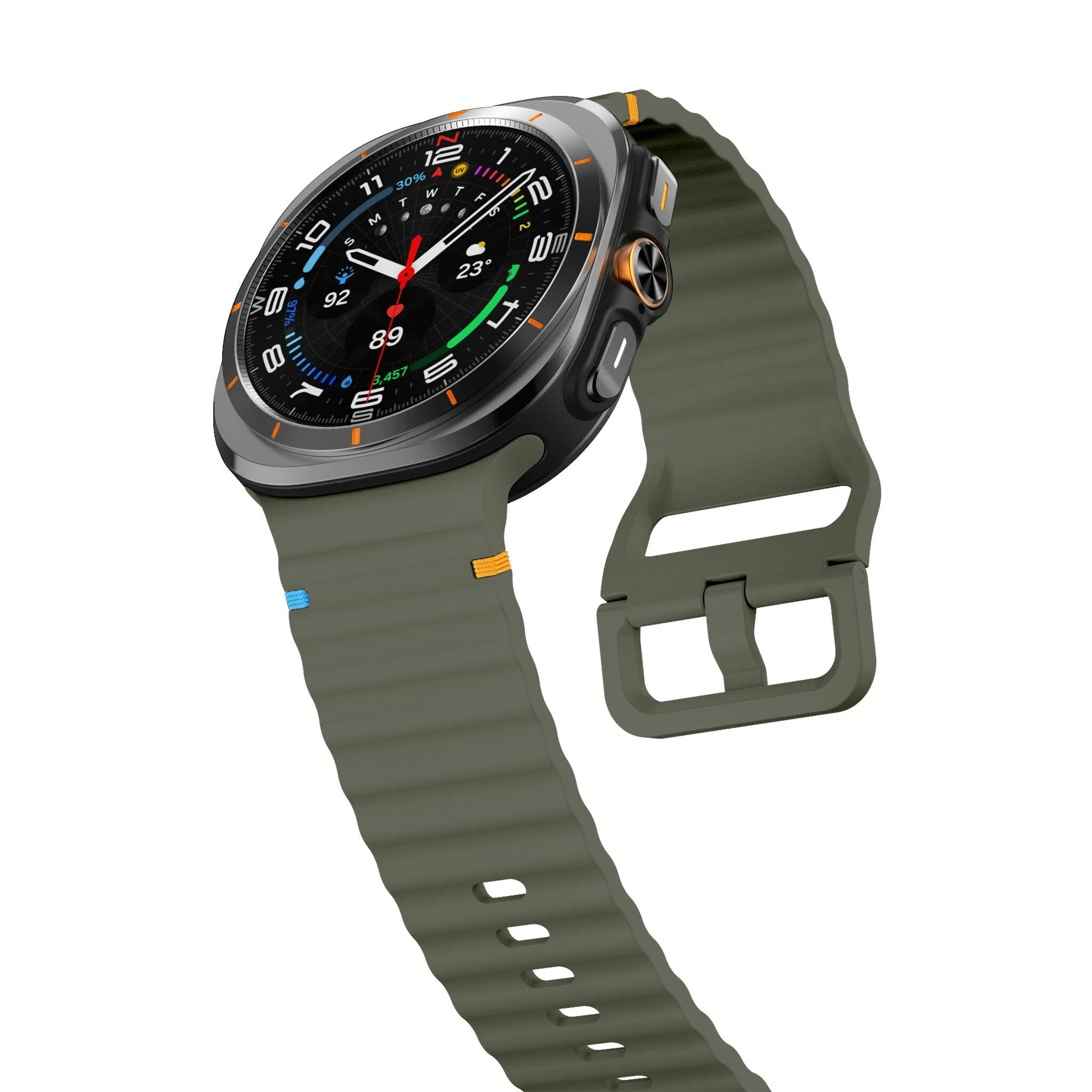 Editors Choice Samsung Galaxy Watch Ultra Wave Silicone Strap (legergroen)  Stylish & Comfortable