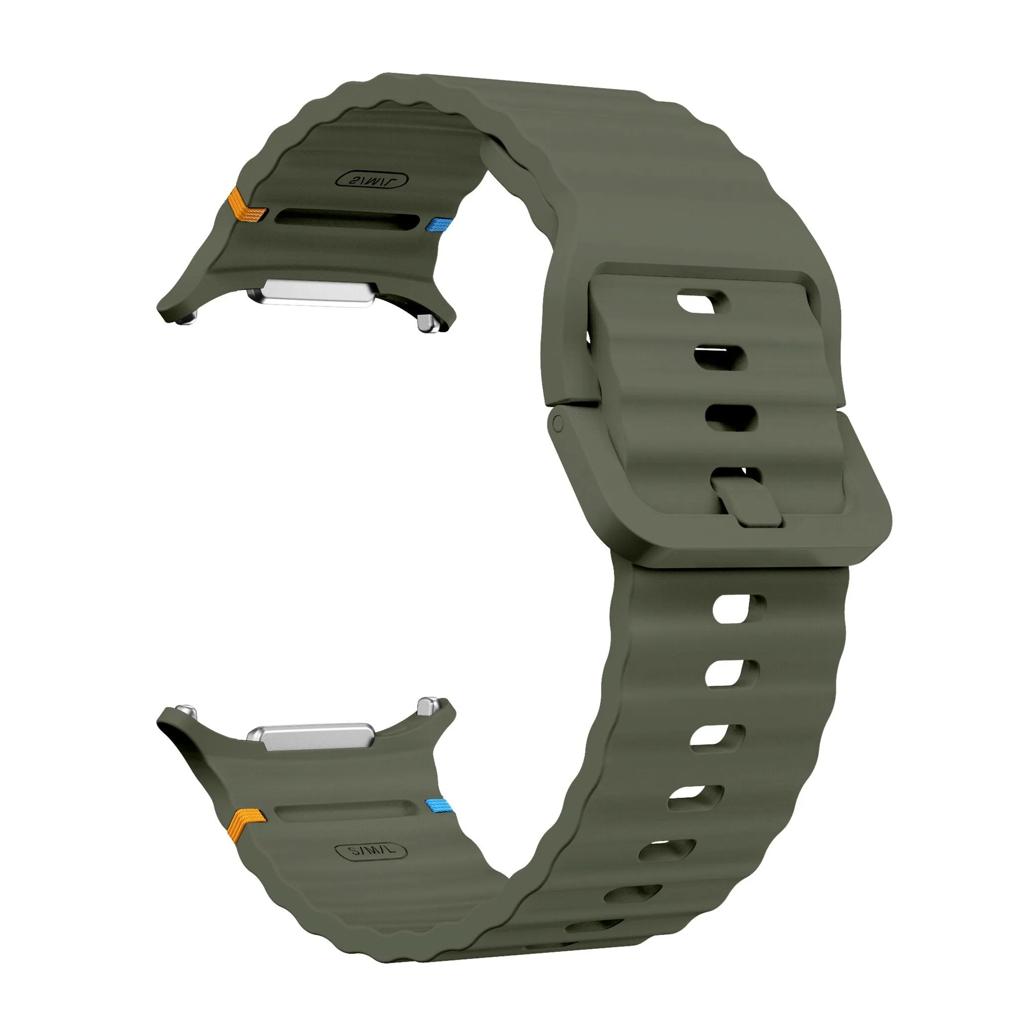 Editors Choice Samsung Galaxy Watch Ultra Wave Silicone Strap (legergroen)  Stylish & Comfortable