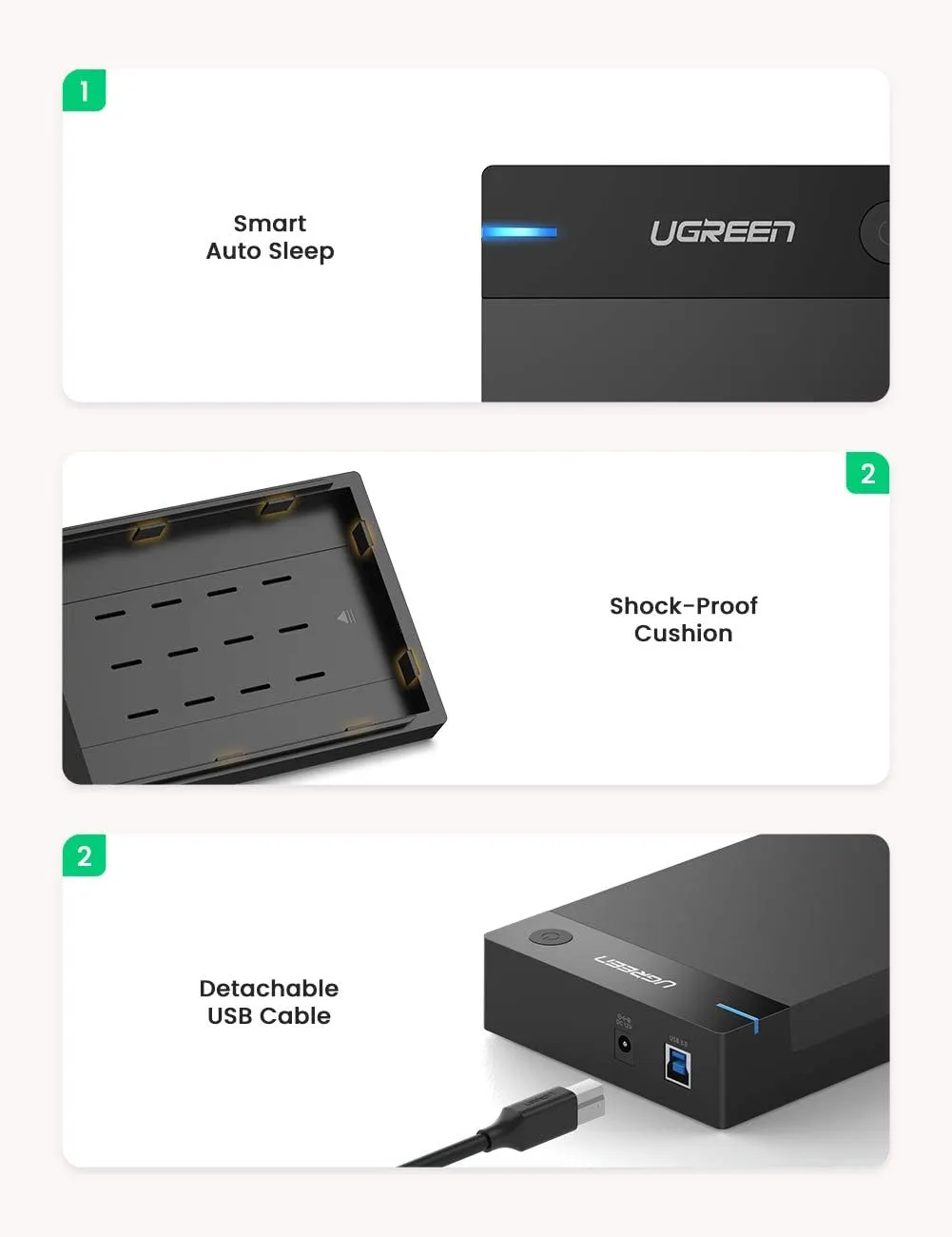 Editors Choice UGREEN 3.5"/2.5" Hard Drive Enclosure for SSD HDD  Limited Availability!