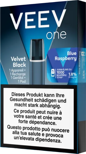 Editors Choice Veev One Velvet Black Starter Kit Blue Raspberry  Limited Release!