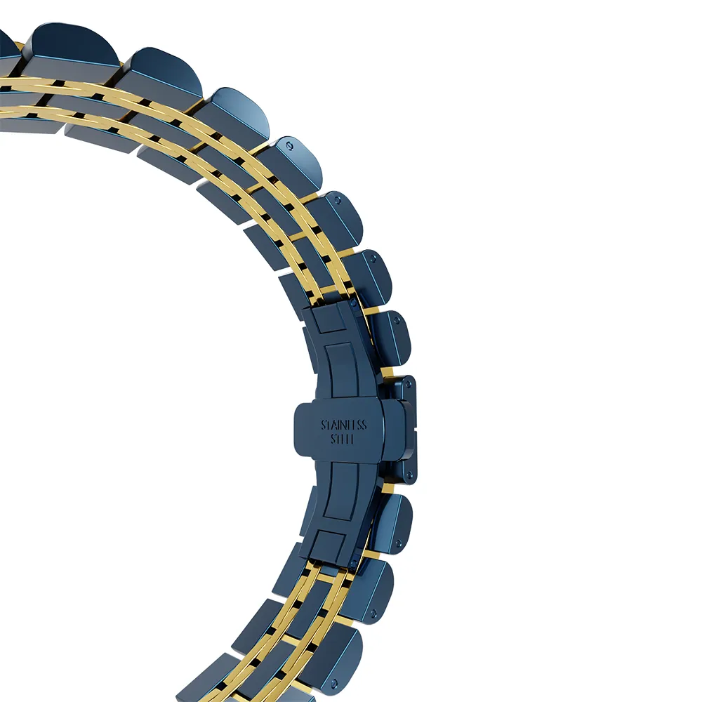Editors Choice Xiaomi Amazfit GTS Steel Link Strap Duo (Blue/Gold)  Today Only!