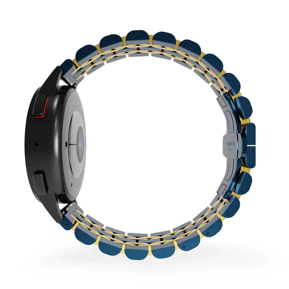 Editors Choice Xiaomi Amazfit GTS Steel Link Strap Duo (Blue/Gold)  Today Only!
