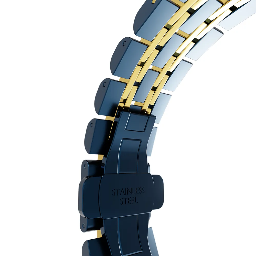 Editors Choice Xiaomi Amazfit GTS Steel Link Strap Duo (Blue/Gold)  Today Only!