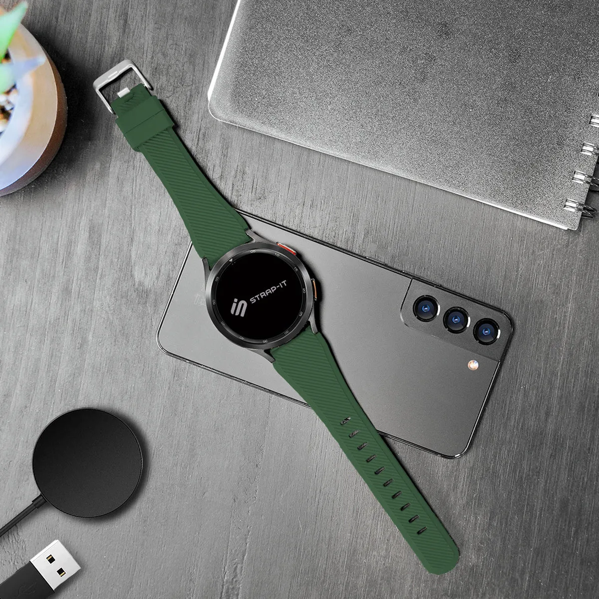 Editors Pick Amazfit GTS 2 Silicone Strap (Army Green)  Stylish & Comfortable