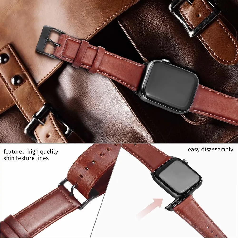 Editors Pick Apple Watch Leather Strap (Red Brown)  Going Fast!