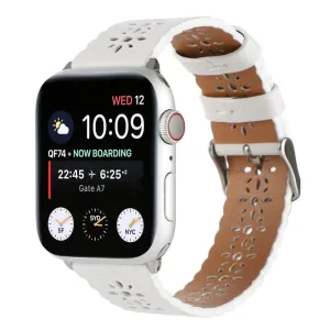 Editors Pick Apple Watch Patterned Leather Strap (White)  Last Few Pieces!
