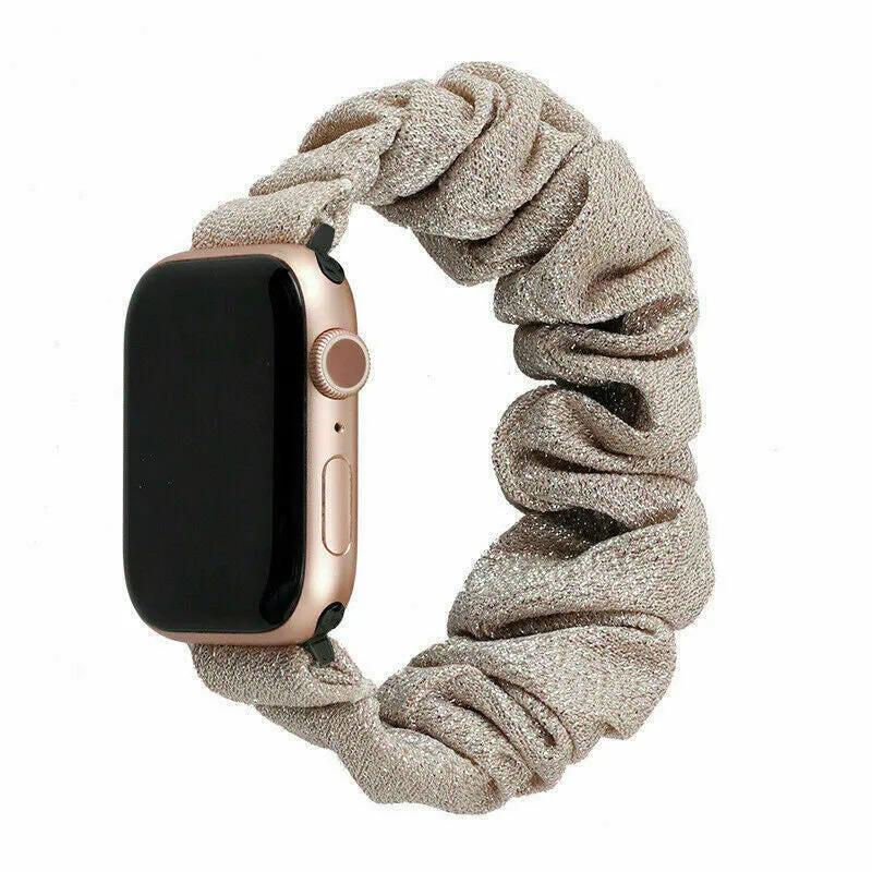 Editors Pick Apple Watch Scrunchie Strap (Shiny Beige)  Last Few Pieces!