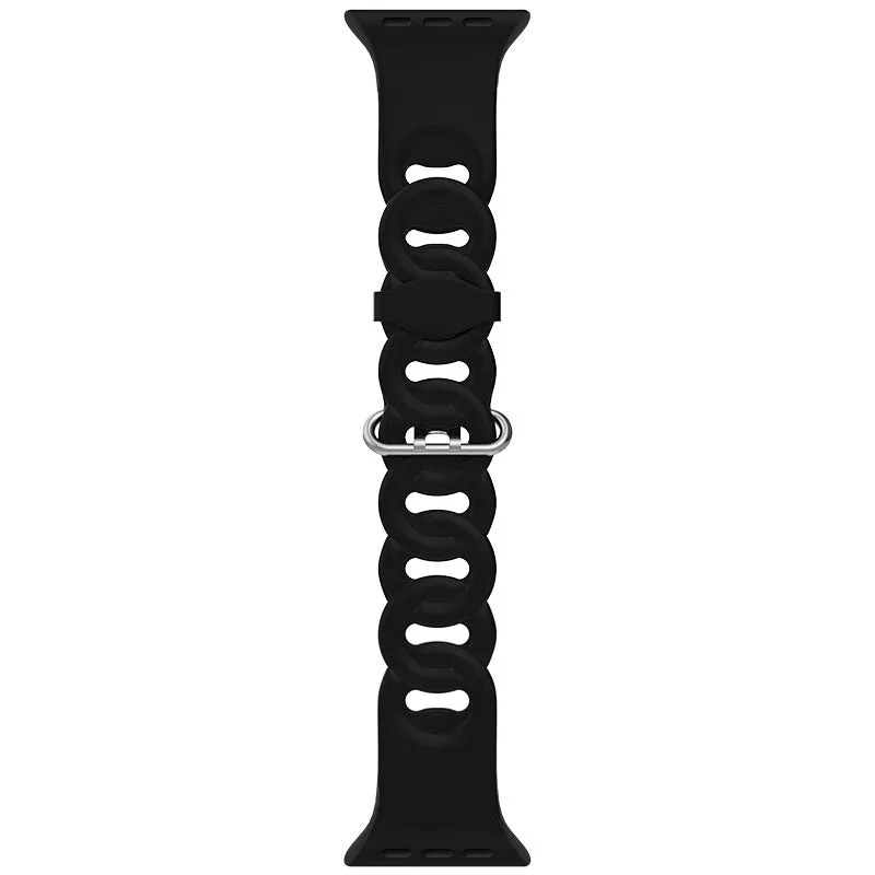 Editors Pick Apple Watch Silicone Chain Strap (Black)  Stylish & Comfortable