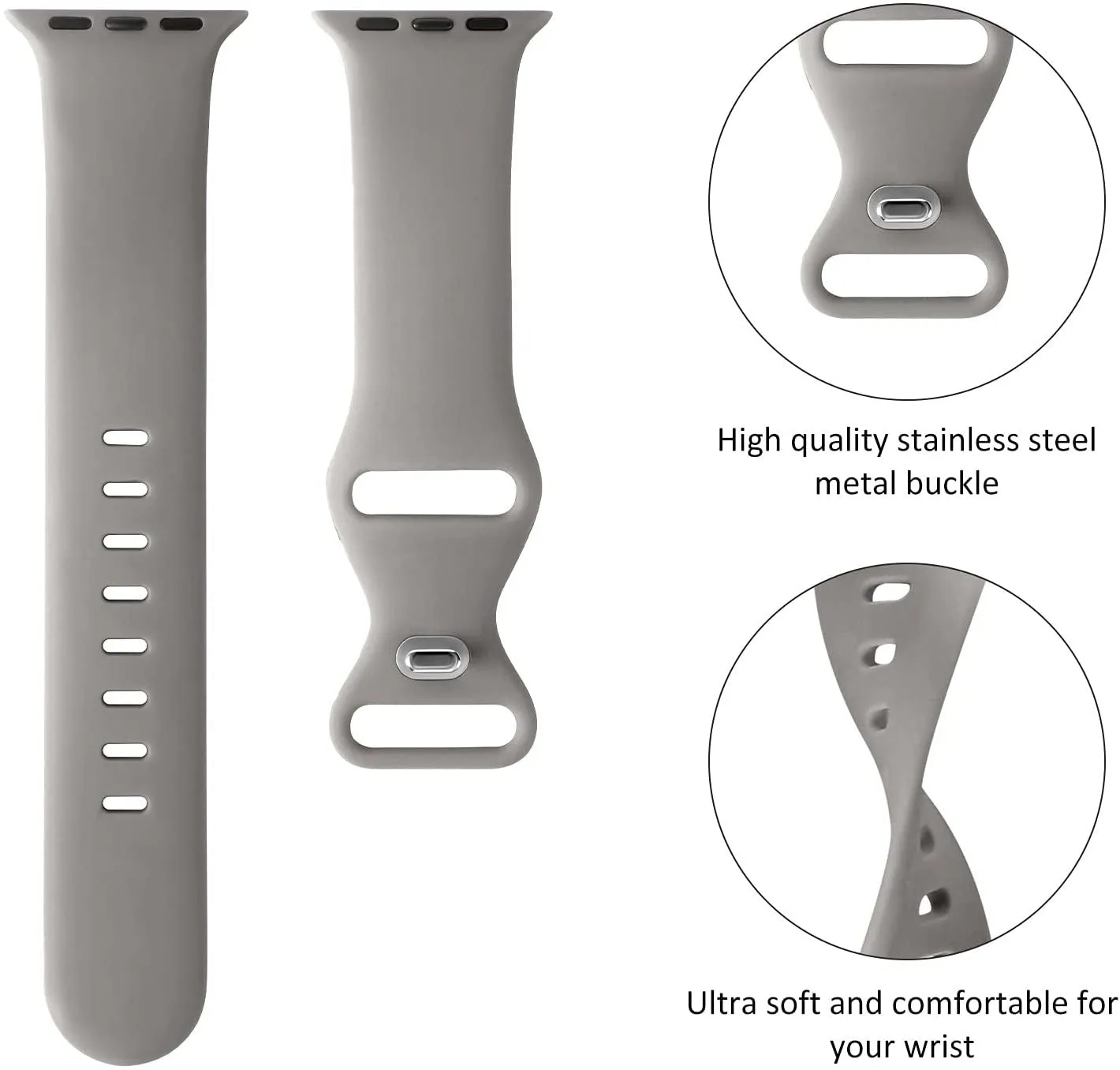 Editors Pick Apple Watch Silicone Strap Classic (Grey)  Limited Stock!