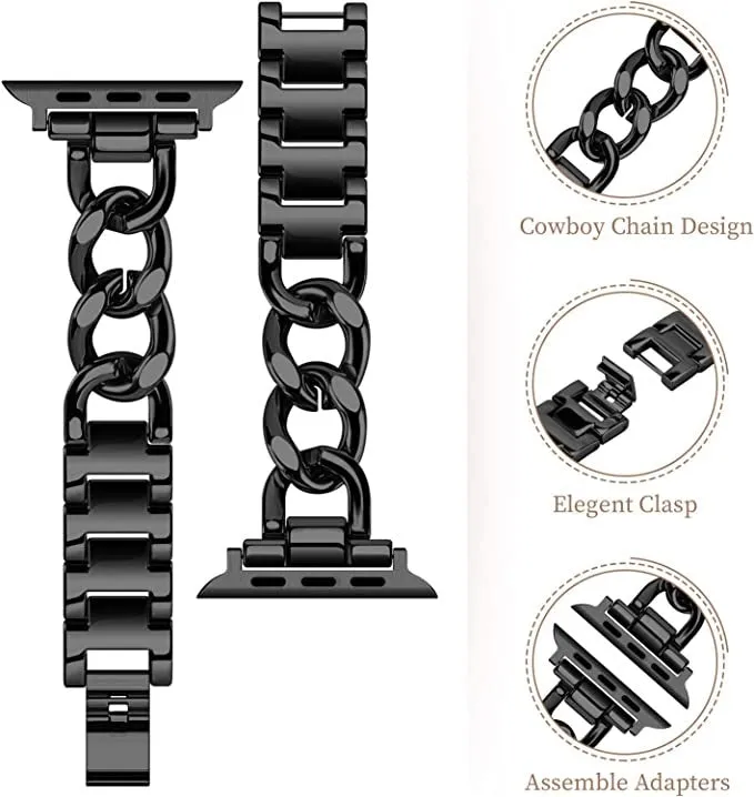 Editors Pick Apple Watch Steel Chain Strap (Black)  Almost Gone!