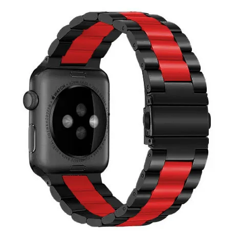 Editors Pick Apple Watch Steel Strap (Black/Red)  Last Chance!