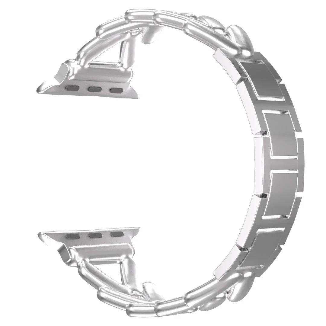 Editors Pick Apple Watch Steel Strap V-Type (Silver)  Stylish & Comfortable