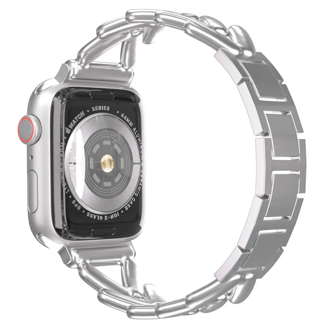 Editors Pick Apple Watch Steel Strap V-Type (Silver)  Stylish & Comfortable