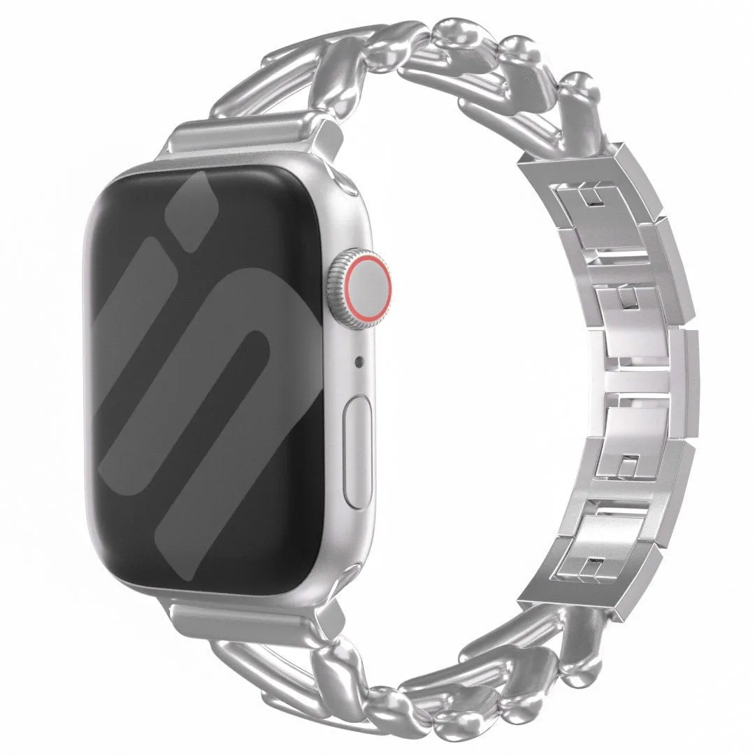 Editors Pick Apple Watch Steel Strap V-Type (Silver)  Stylish & Comfortable