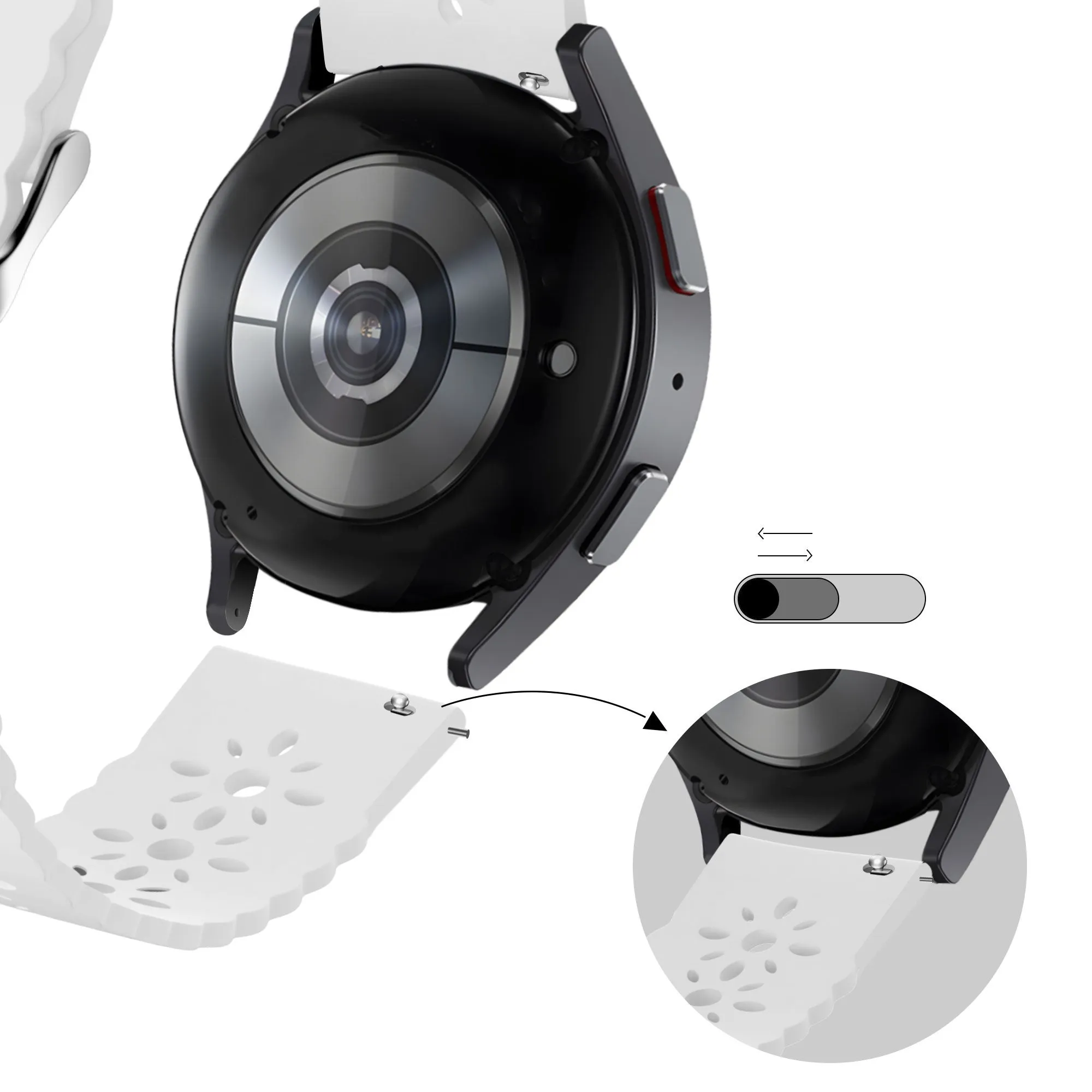 Editors Pick Bandz Amazfit GTS 2 Silicone Strap with Cutouts (White)  Almost Sold Out!