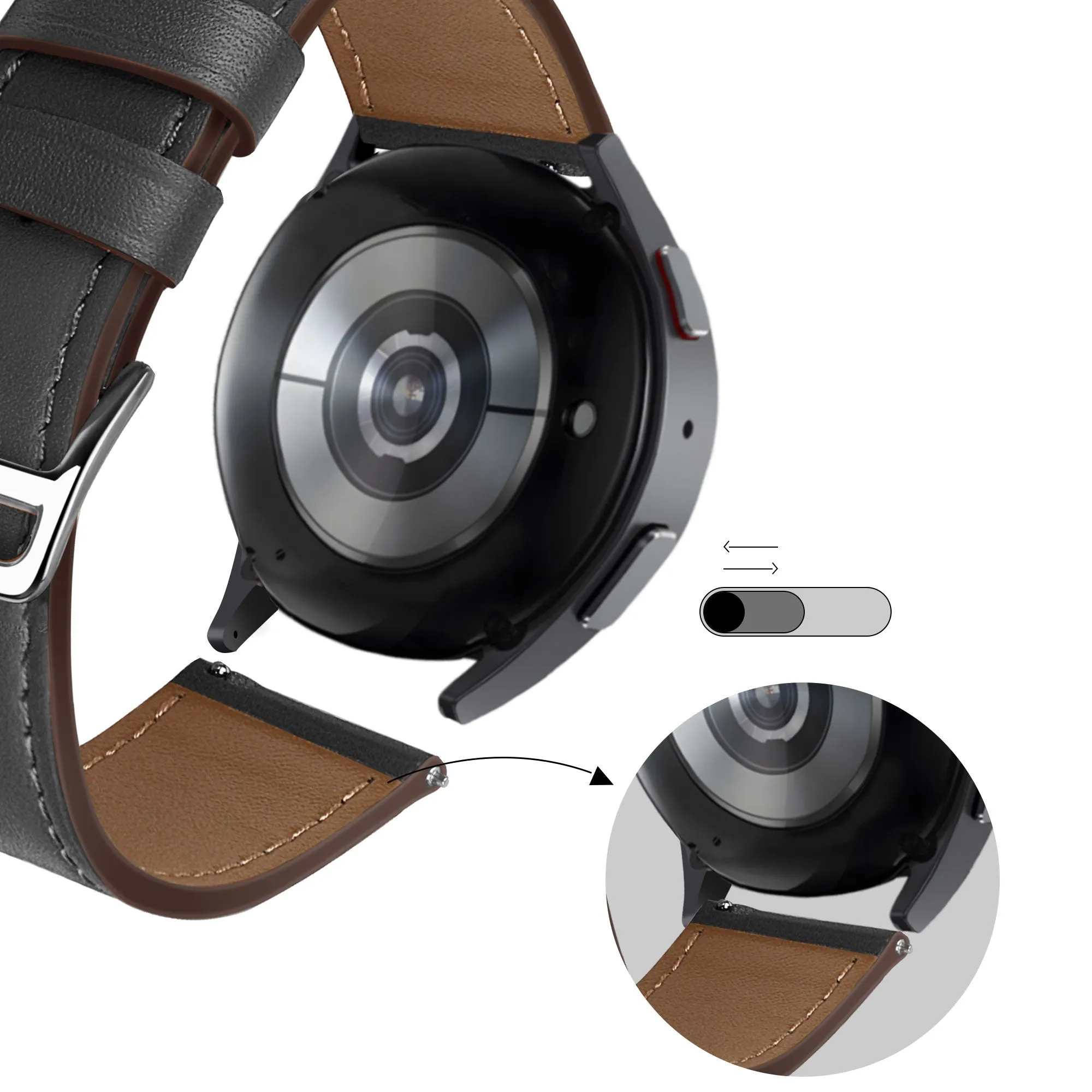 Editors Pick Bandz Huawei Watch 4 (Pro) Leather Strap 'Deluxe' (Black)  Last Few Pieces!