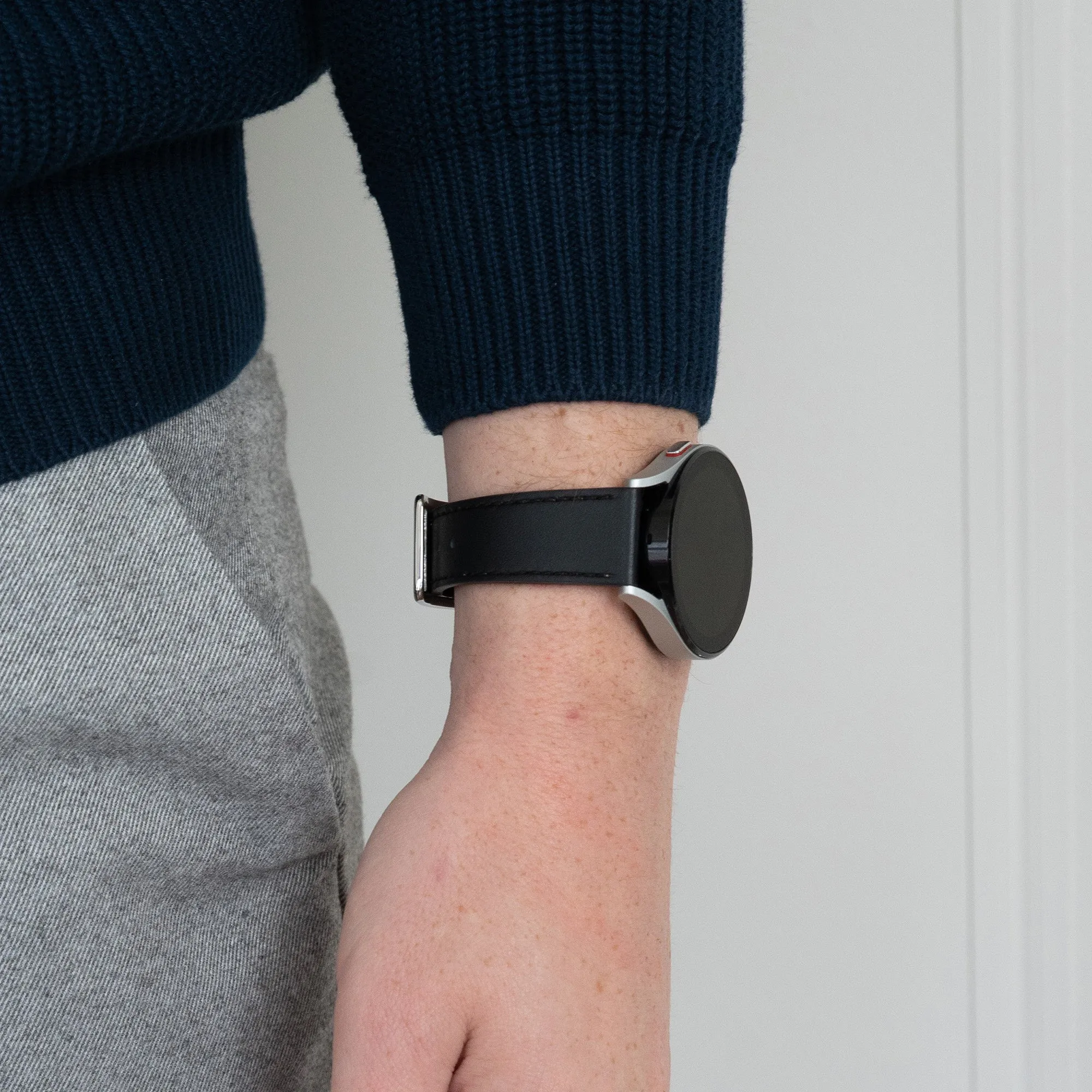 Editors Pick Bandz Huawei Watch 4 (Pro) Leather Strap 'Deluxe' (Black)  Last Few Pieces!