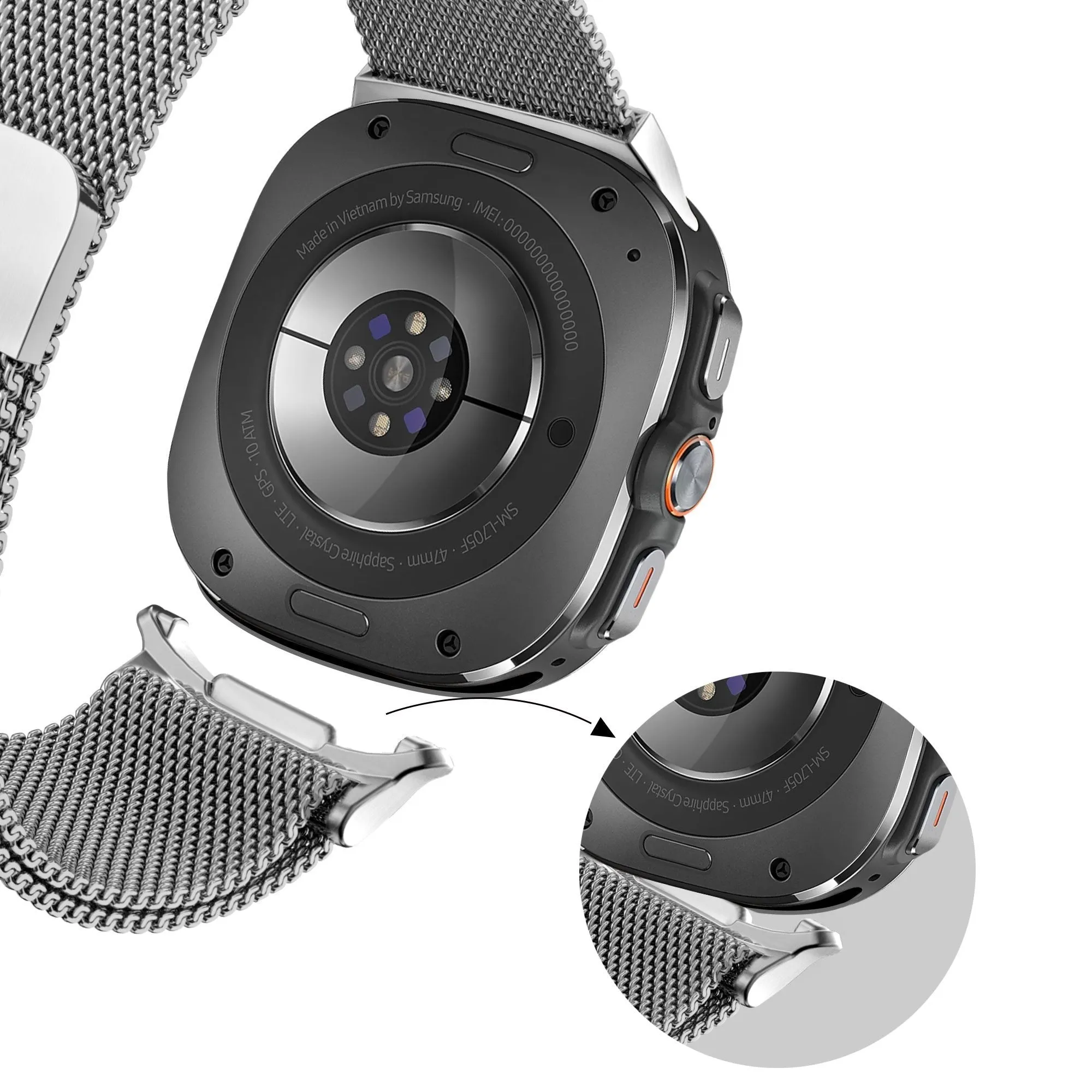 Editors Pick Bandz Samsung Galaxy Watch Ultra Milanese Loop Strap (Silver)  Today Only!