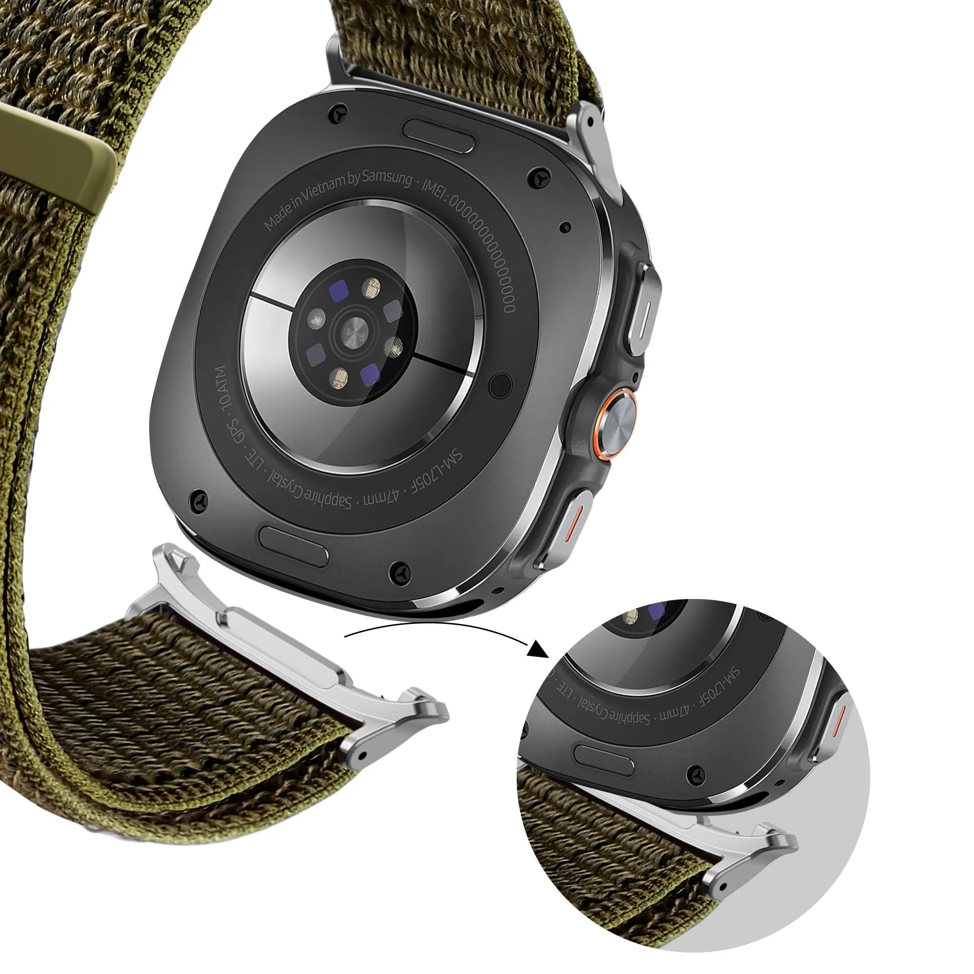 Editors Pick Bandz Samsung Galaxy Watch Ultra Nylon Loop Strap (Olive)  Last Few Pieces!