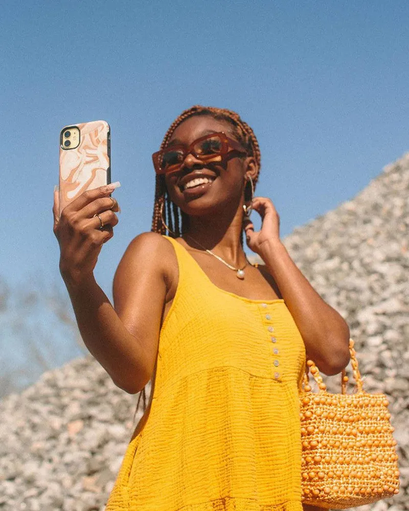 Editors Pick Caramel Delight | Marble Swirl Samsung Case  Stylish & Comfortable
