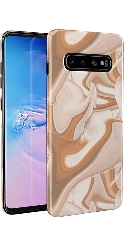 Editors Pick Caramel Delight | Marble Swirl Samsung Case  Stylish & Comfortable