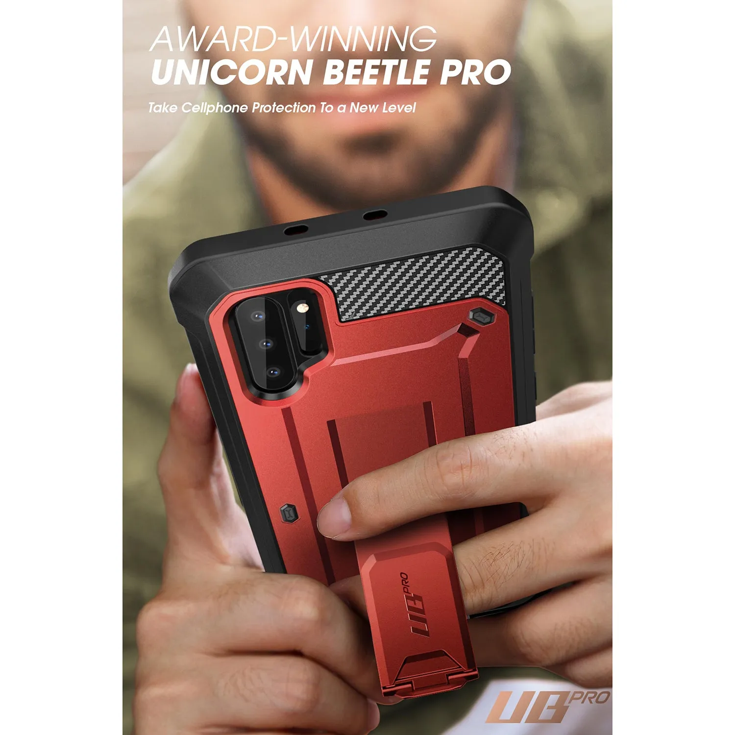 Editors Pick Galaxy Note10 Plus / Note10 Plus 5G Unicorn Beetle Pro Full-Body Rugged Case-Metallic Red  Last Few Pieces!