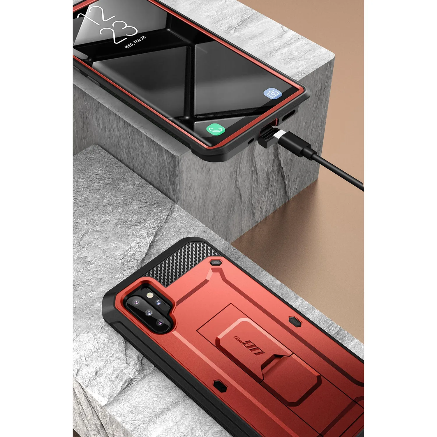 Editors Pick Galaxy Note10 Plus / Note10 Plus 5G Unicorn Beetle Pro Full-Body Rugged Case-Metallic Red  Last Few Pieces!