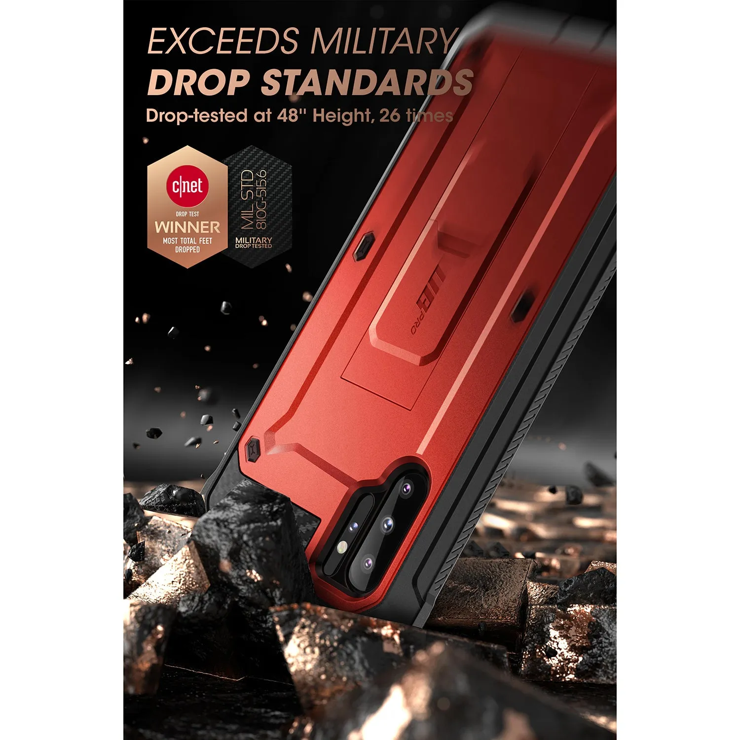 Editors Pick Galaxy Note10 Plus / Note10 Plus 5G Unicorn Beetle Pro Full-Body Rugged Case-Metallic Red  Last Few Pieces!