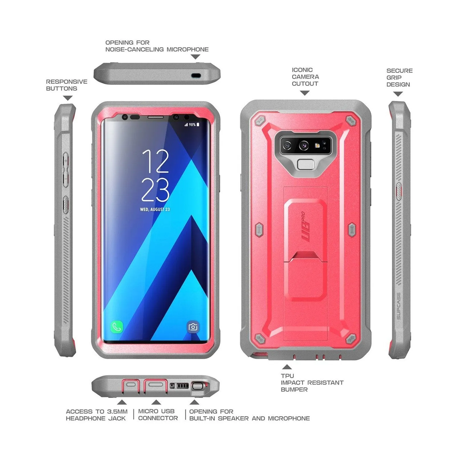Editors Pick Galaxy Note9 Unicorn Beetle Pro Rugged Holster Case-Pink  Going Fast!