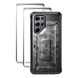 Editors Pick Galaxy S22 Ultra Unicorn Beetle PRO Screen Protector Case-Gray Camo  Last Chance!