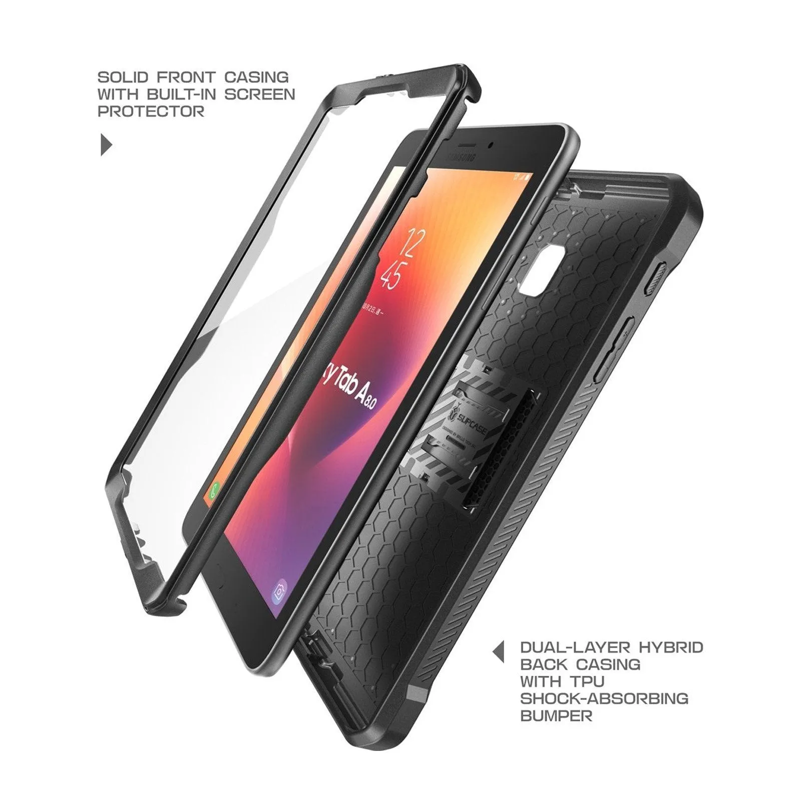 Editors Pick Galaxy Tab A 8.0 inch (2017) Unicorn Beetle Pro Rugged Case with Screen Protector and Kickstand-Black  Almost Sold Out!