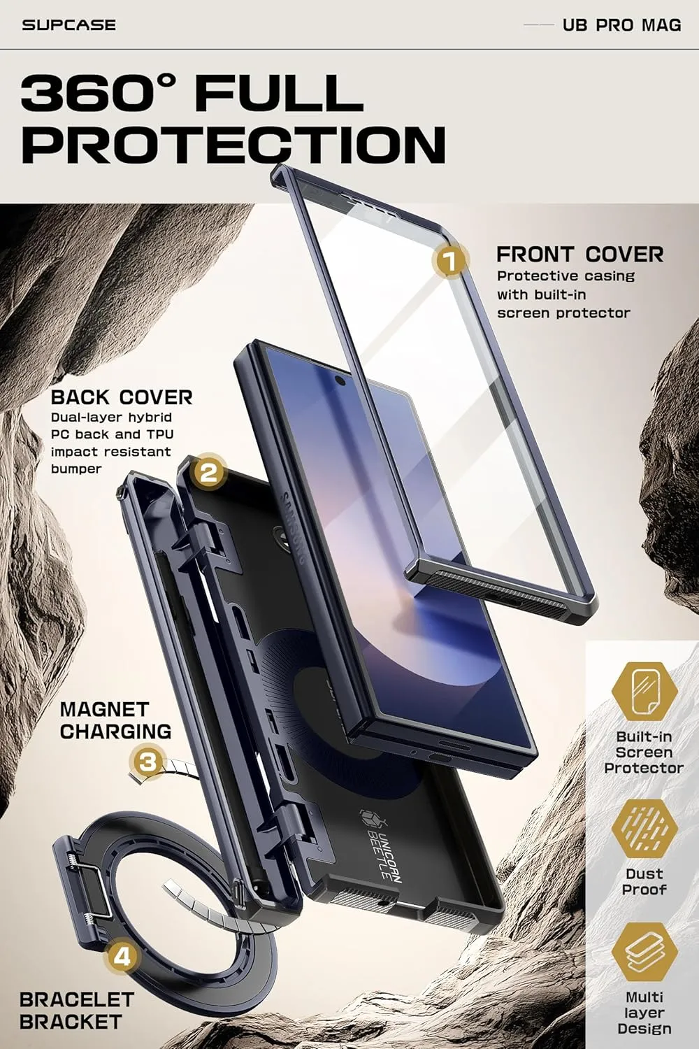 Editors Pick Galaxy Z Fold6 Unicorn Beetle PRO Mag Rugged Case - Dark Blue  Almost Sold Out!