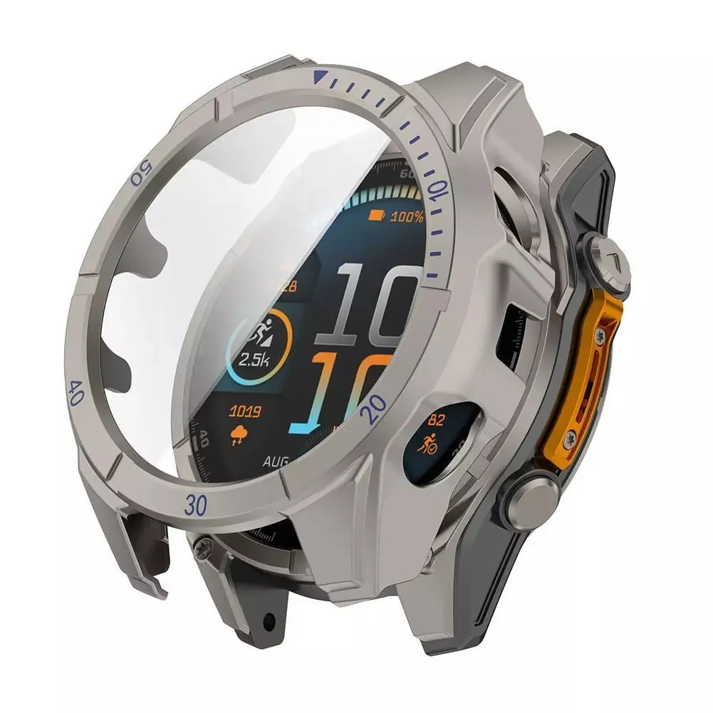 Editors Pick Garmin Fenix 8 - 47mm SOLAR Hard Case with Glass (Titanium/Blue)  Almost Sold Out!
