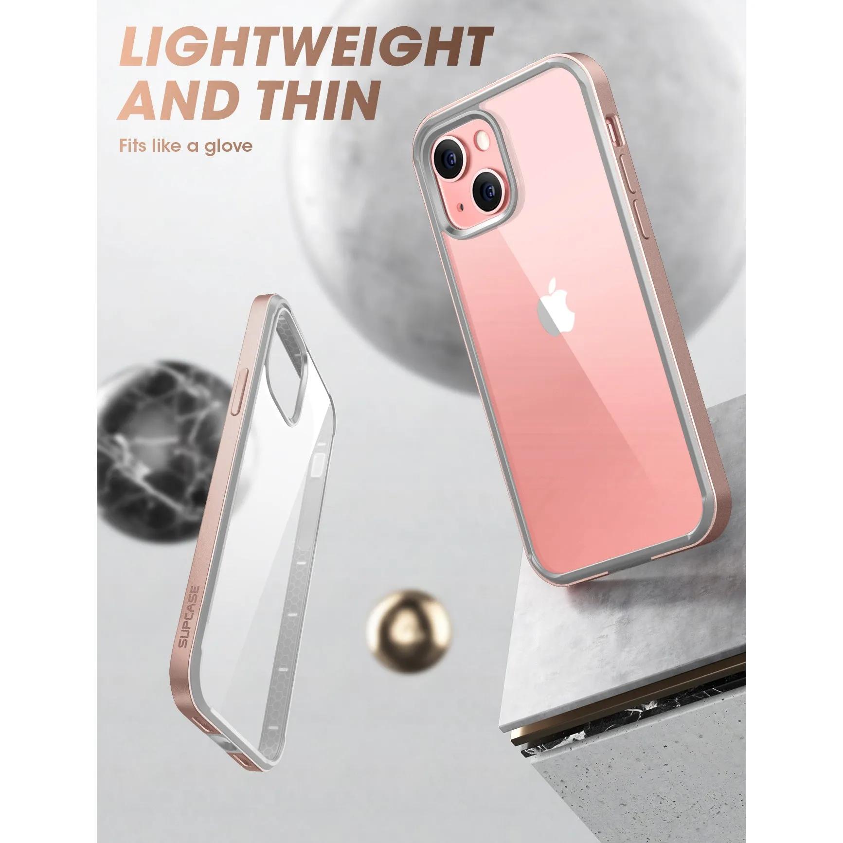 Editors Pick iPhone 13 6.1 inch Unicorn Beetle Edge Clear Bumper Case-Peach  Last Chance!
