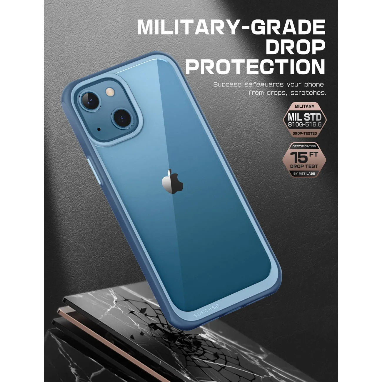 Editors Pick iPhone 13 6.1 inch Unicorn Beetle Style Slim Clear Case-Blue  Almost Sold Out!