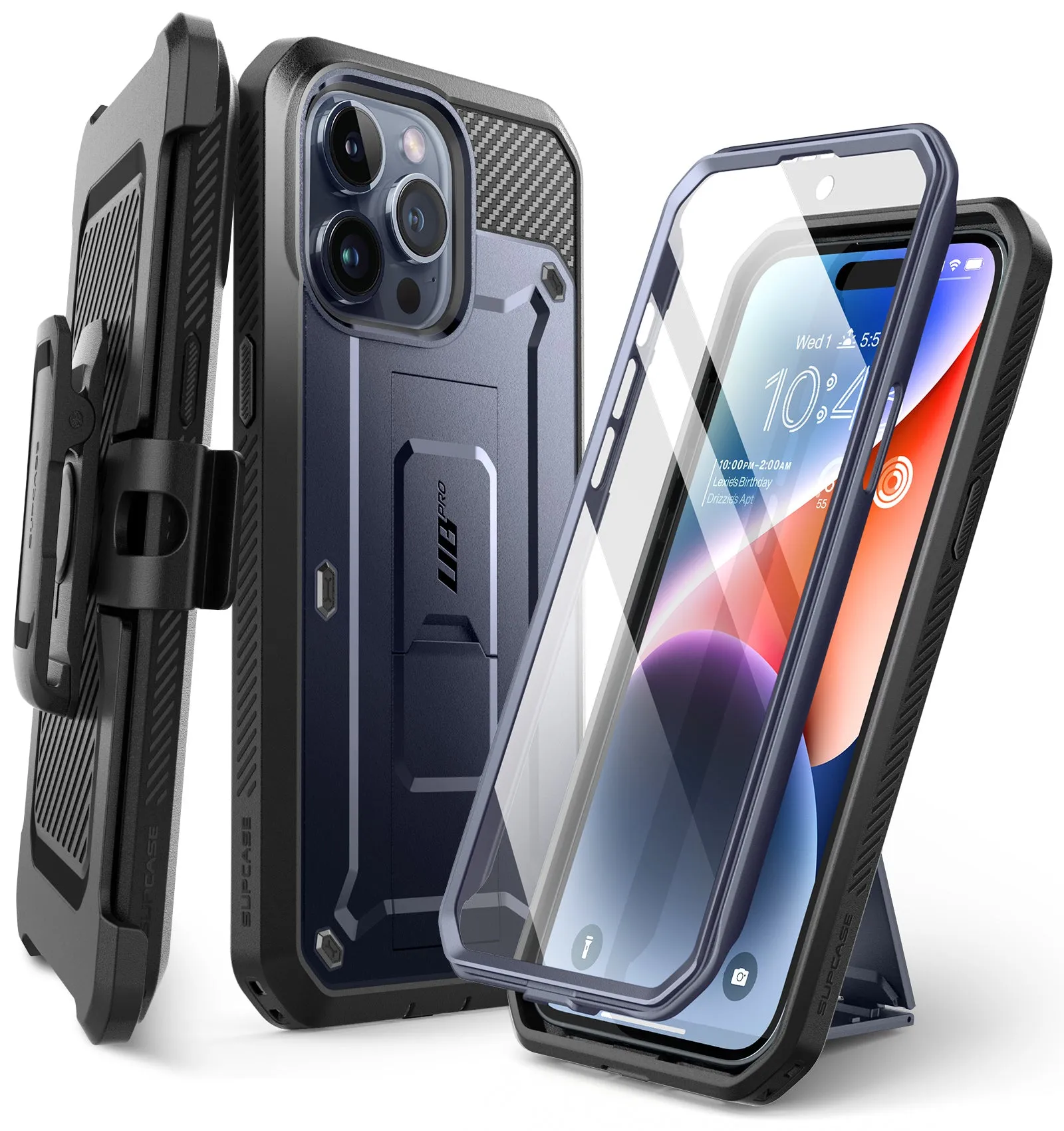 Editors Pick iPhone 15 Pro 6.1 inch Unicorn Beetle Pro Rugged Case-Dark Blue  Today Only!