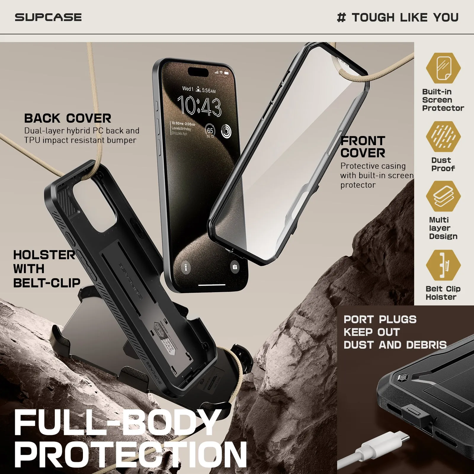 Editors Pick iPhone 16 Pro 6.3 inch Unicorn Beetle Pro Rugged Case-Black  Limited Availability!