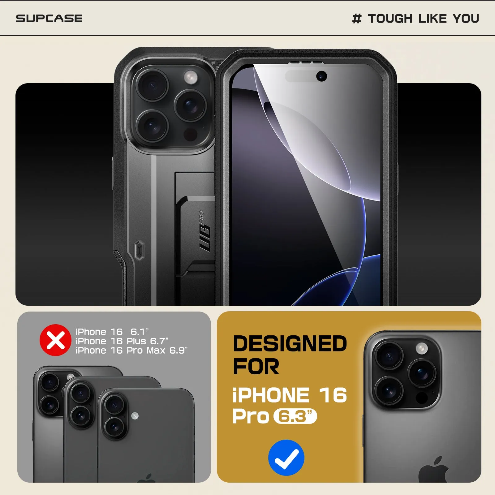 Editors Pick iPhone 16 Pro 6.3 inch Unicorn Beetle Pro Rugged Case-Black  Limited Availability!