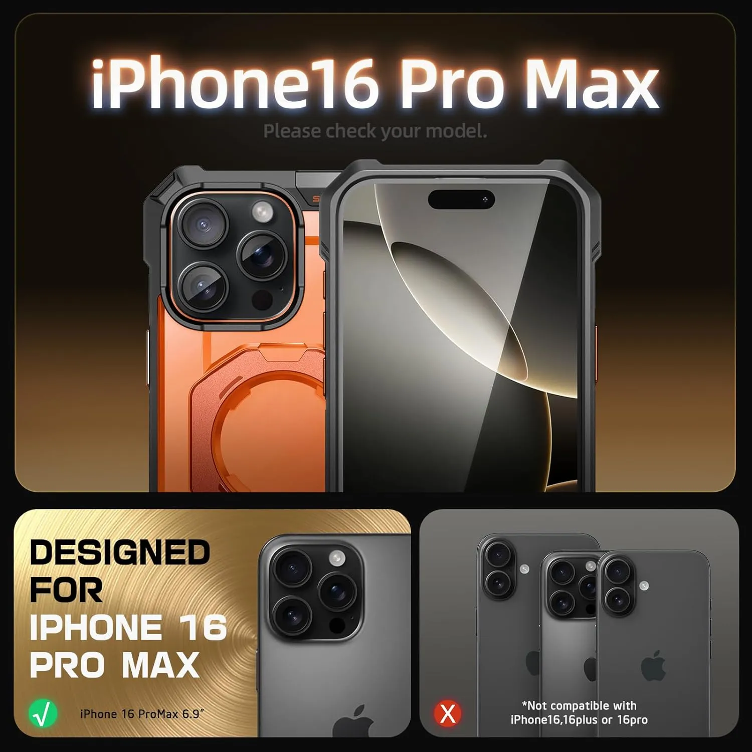 Editors Pick iPhone 16 Pro Max 6.9 inch UB Grip MagSafe Camera Control Button Phone Case-Magma  Limited Availability!